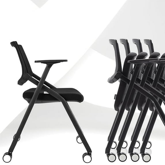 20 Pack Folding Office Chair Stackable Conference Room Chairs with Wheels and Padded Mesh Back Ergonomic for Reception Meeting