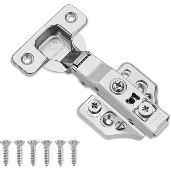 20 Pack Full Overlay Soft Close Cabinet Hinges 105° Frameless 3 Way Adjustable Kitchen Cabinet Door Hinges with Screws
