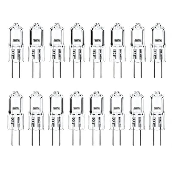 20-Pack G4 Halogen Light Bulbs, 12V 20W Bi-Pin Base Replacement Bulbs, 300 Lumens Warm White for Under Cabinet Lighting and Landscape Fixtures