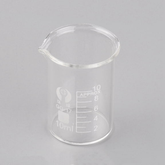 20 Pack Glass Beaker Measuring Cups Graduated 10ml Labs Beaker Low Form with Accessories for Laboratory School ProjectDIY