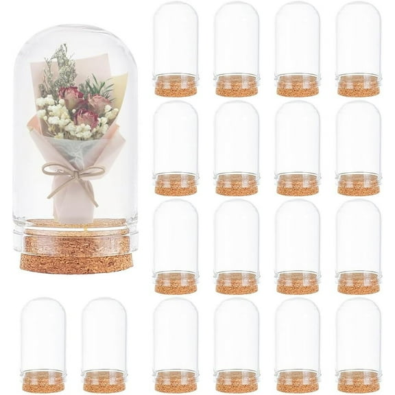 20 Pack Glass Jars Bottles 9ml Dome Cloche Cover Decoration Bottles with Cork Stoppers for Party Favors Arts Christmas Decor diy