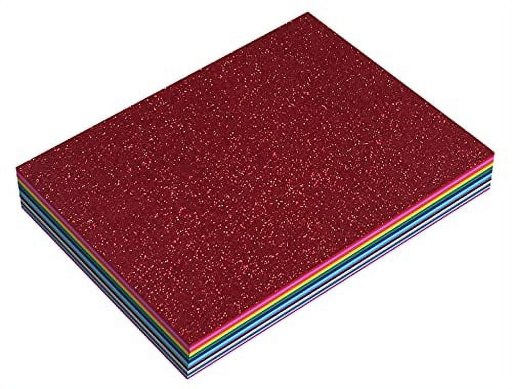 Assorted Color Glitter Foam Sheets with Adhesive Backing, 9 x 12 Inch, Pack of 20