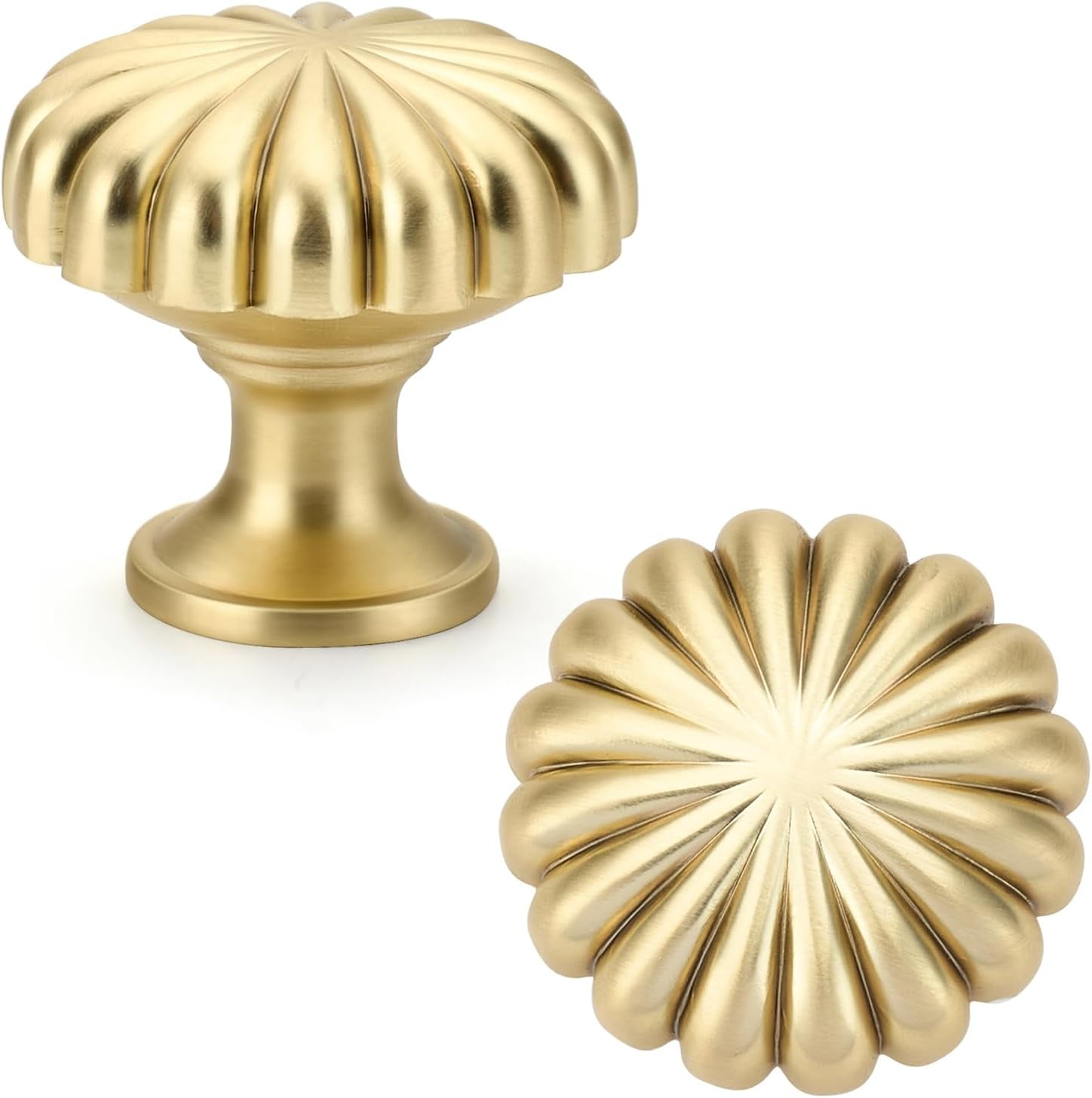 20 Pack Gold Cabinet Knobs, Zinc Alloy Brushed Gold Drawer Knobs Hardware for Kitchen Cabinets, Dresser and Wardrobe Doors Vintage Dresser Drawer Pulls
