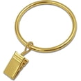 thumbnail image 1 of 20 Pack Gold Curtain Rings with Clips, Curtain Hooks Hangers Clip Rings for Hanging Drapes Bows Hat, Drapery Rings 1.77 in I D, Fits up to 1.5 in Diameter Curtain Rod., 1 of 5