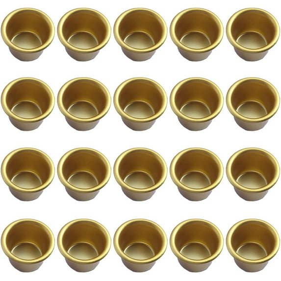20 Pack Gold Metal Candle Holder Insert for Taper Candles, 0.3Mm Heat-Resistant Iron Insert for Tea Lights Diy Wood Concrete Table, Protects Holders From Wax Damage & Ensures Stable Candle Fit