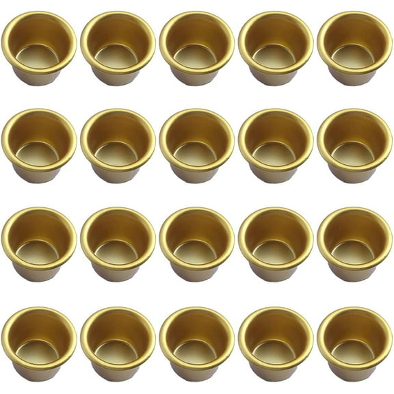 20 Pack Gold Metal Candle Holder Insert for Taper Candles, 0.3Mm Heat-Resistant Iron Insert for Tea Lights Diy Wood Concrete Table, Protects Holders From Wax Damage & Ensures Stable Candle Fit