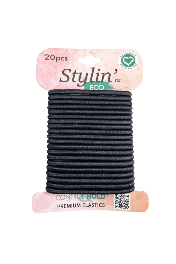 20 Pack Hair Elastics, Durable, Snag Free, Clasp Free Hair Ties for All Hair Types, Comfortable Hold, Everyday Hairstyles, Active Wear, Casual Looks, Long Lasting, Essential Accessories, Black