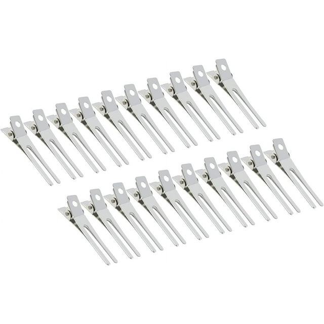 20 Pack Hairdressing Double Prong Curl Clips, 1.8'' Duck Billed Hair