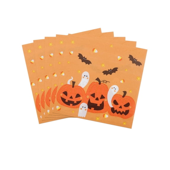 20 Pack Halloween Paper Napkins,Cute Pumpkin Ghost Bat Pattern Disposable Napkins for Livingroom Diningroom Party Table Supplie
