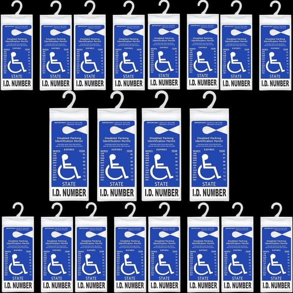 20-Pack Handicap Placard Holder with Hook  10.6" x 5" Ultra-Transparent Disabled Parking Permit Protector