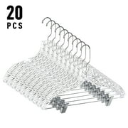 20 Pack Hangers, Clear Plastic Hangers, Heavy Duty Clothes Hangers, Crystal Cut Hangers for Shirt, Coat, Dress, Closet Hangers with 360 Degree Rotatable Hook for Home, with Clip