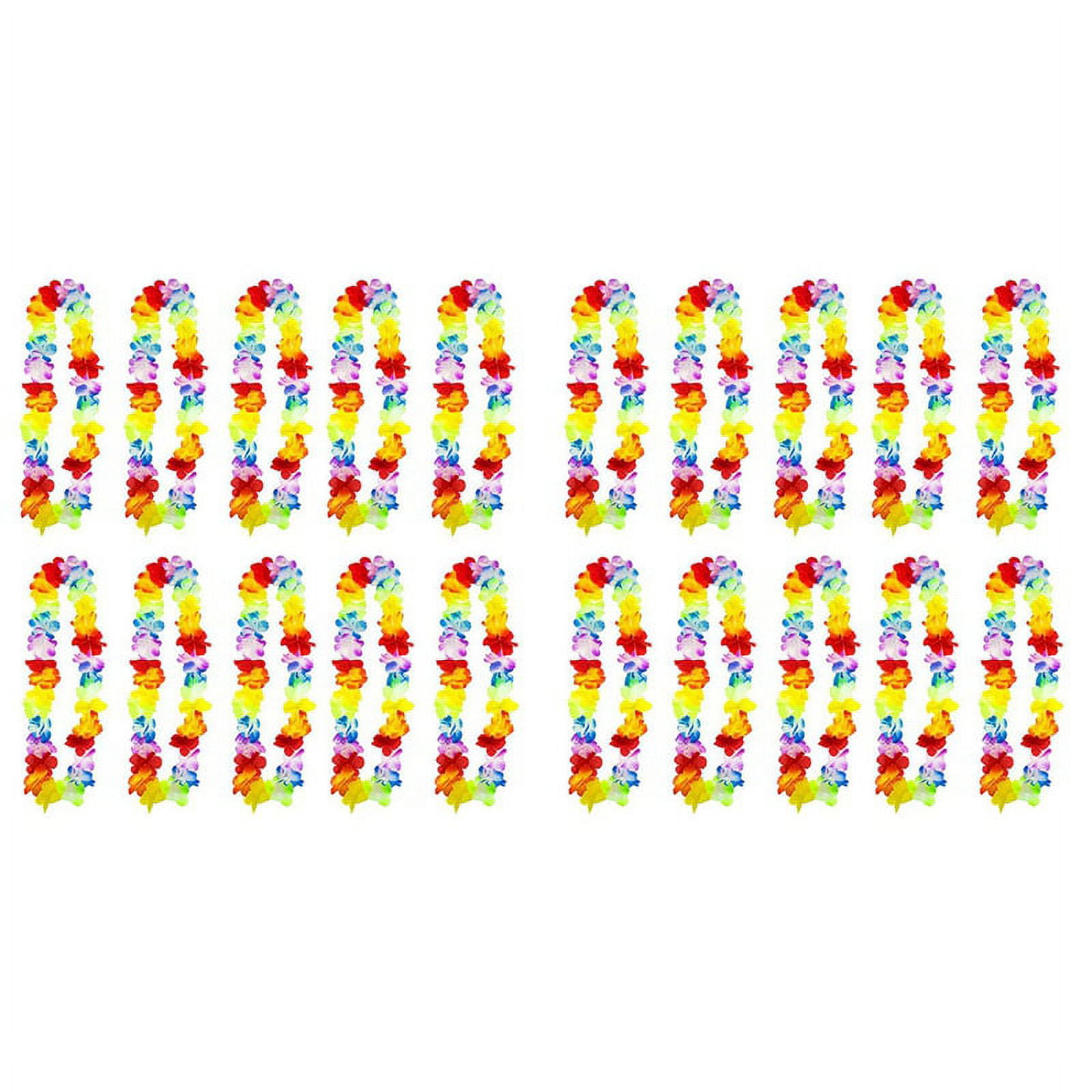 20 Pack Hawaiian Leis Flower Chains Tropical Flower Chain Perfect Welcome to Your Beach, Pool and Party