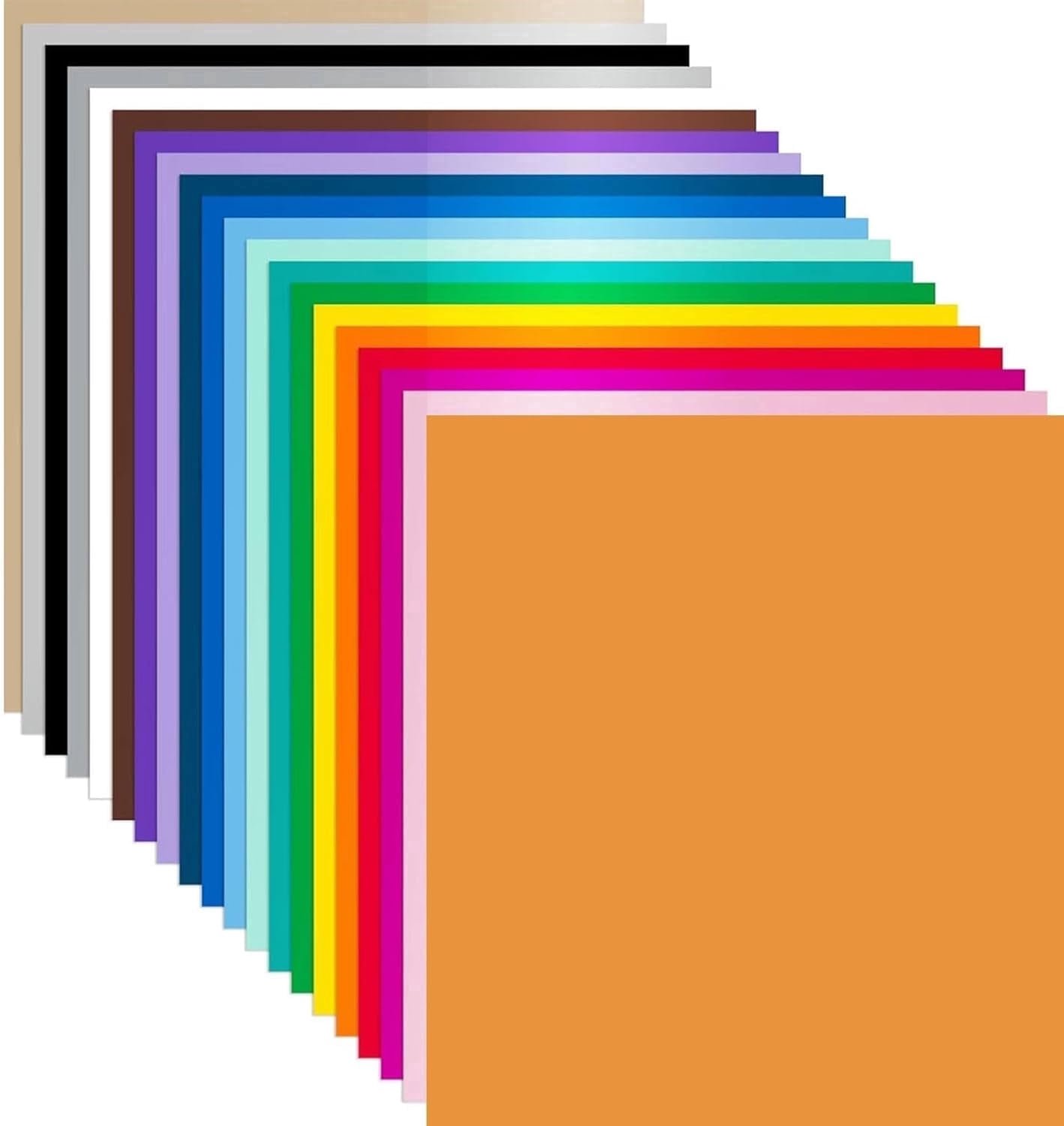20 Pack Heat Transfer Vinyl Bundle - 12" x 10" Iron On Vinyl Sheets, 20 Assorted Colors HTV for Cricut & Heat Press Machine, Easy Cut Weed Transfer for DIY T-Shirts, Crafts & Home Decor