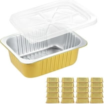 20-Pack Heavy Duty Aluminum Foil Pans with Lids, Reusable Oven Safe Baking Pans for Grilling, Roasting, Camping & Meal Prep, Dishwasher Safe