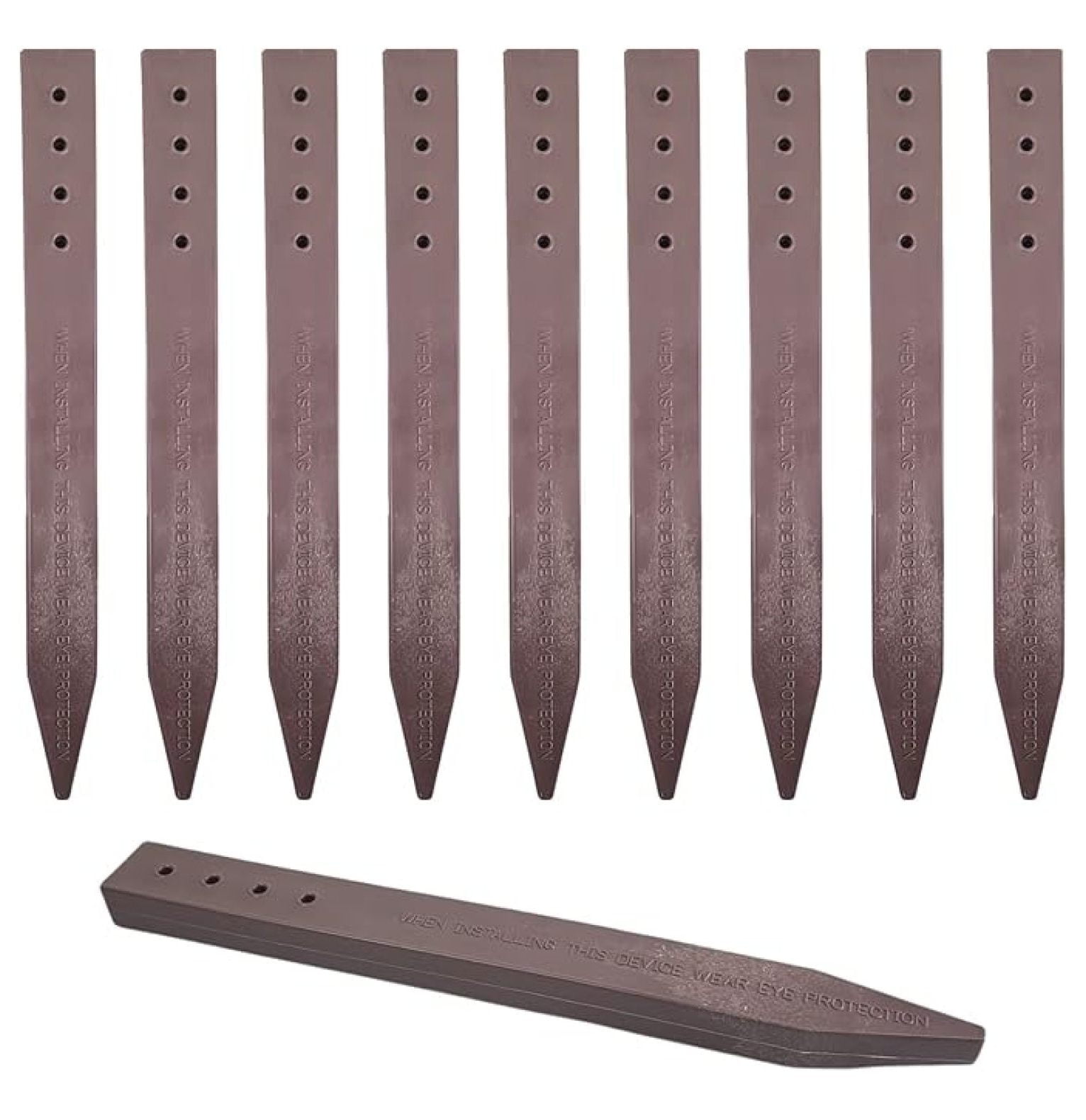(20-Pack) Heavy Duty, Brown Landscape Lawn & Garden Border Edging Stakes - Easy Install Terrace & Bender Board