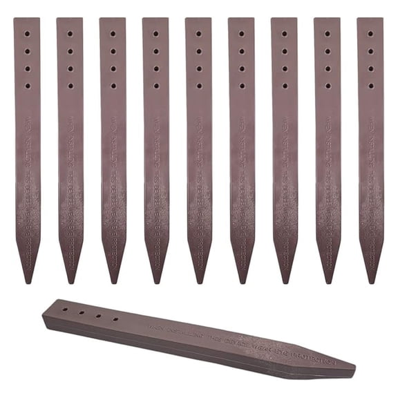 (20-Pack) Heavy Duty, Brown Landscape Lawn & Garden Border Edging Stakes - Easy Install Terrace & Bender Board