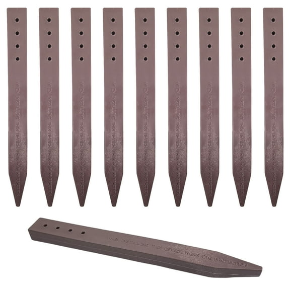 20-Pack - Heavy Duty, Brown Landscape Lawn & Garden Border Edging Stakes - Easy Install Terrace & Bender Board