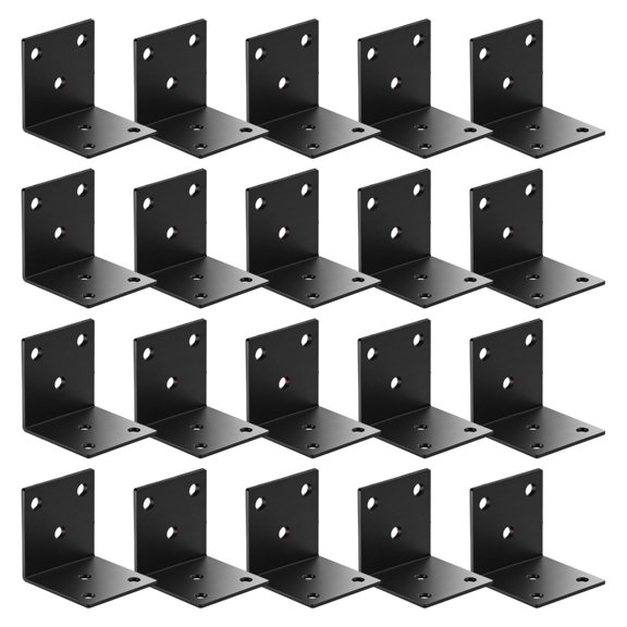 20 Pack Heavy-Duty Metal Corner Brackets with Screws for Shelves Furniture Reinforcement