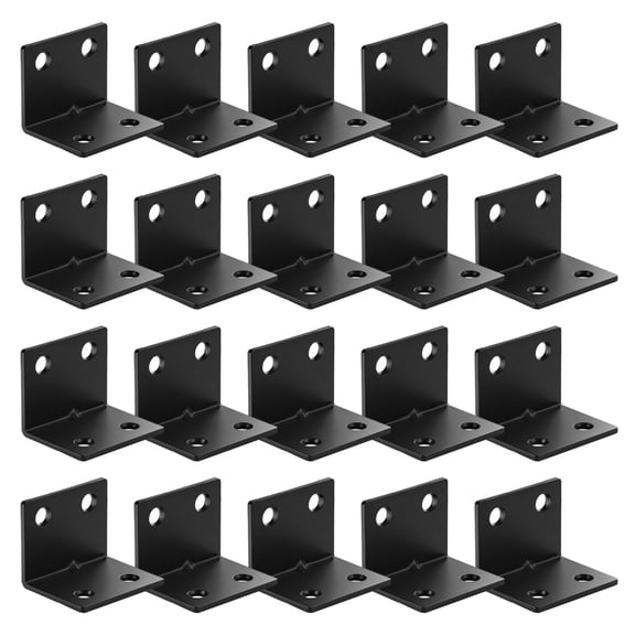 20 Pack Heavy-Duty Metal Corner Brackets with Screws for Shelves Furniture Reinforcement