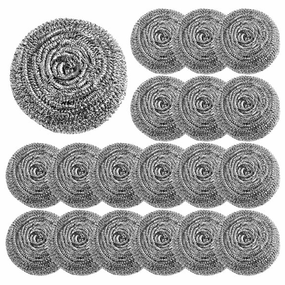 20 Pack Heavy Duty Stainless Steel Scrubber | Non-Scratch Steel Wool Pads for Pots, Grill Grates & Oven Racks, Kitchen Dishwashing | Rust-Free & Individually Wrapped