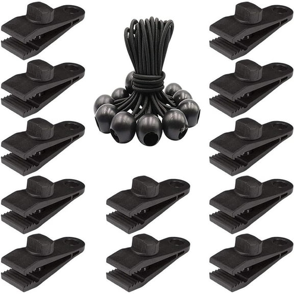 20 Pack Heavy Duty Tarp Clips - Lock Grip Clamps for Tarps, Covers & Awnings - Secure Shark Tent Fasteners, Pool Covers, Car Covers & Bungee Cords - Durable Windproof Clip Clamps
