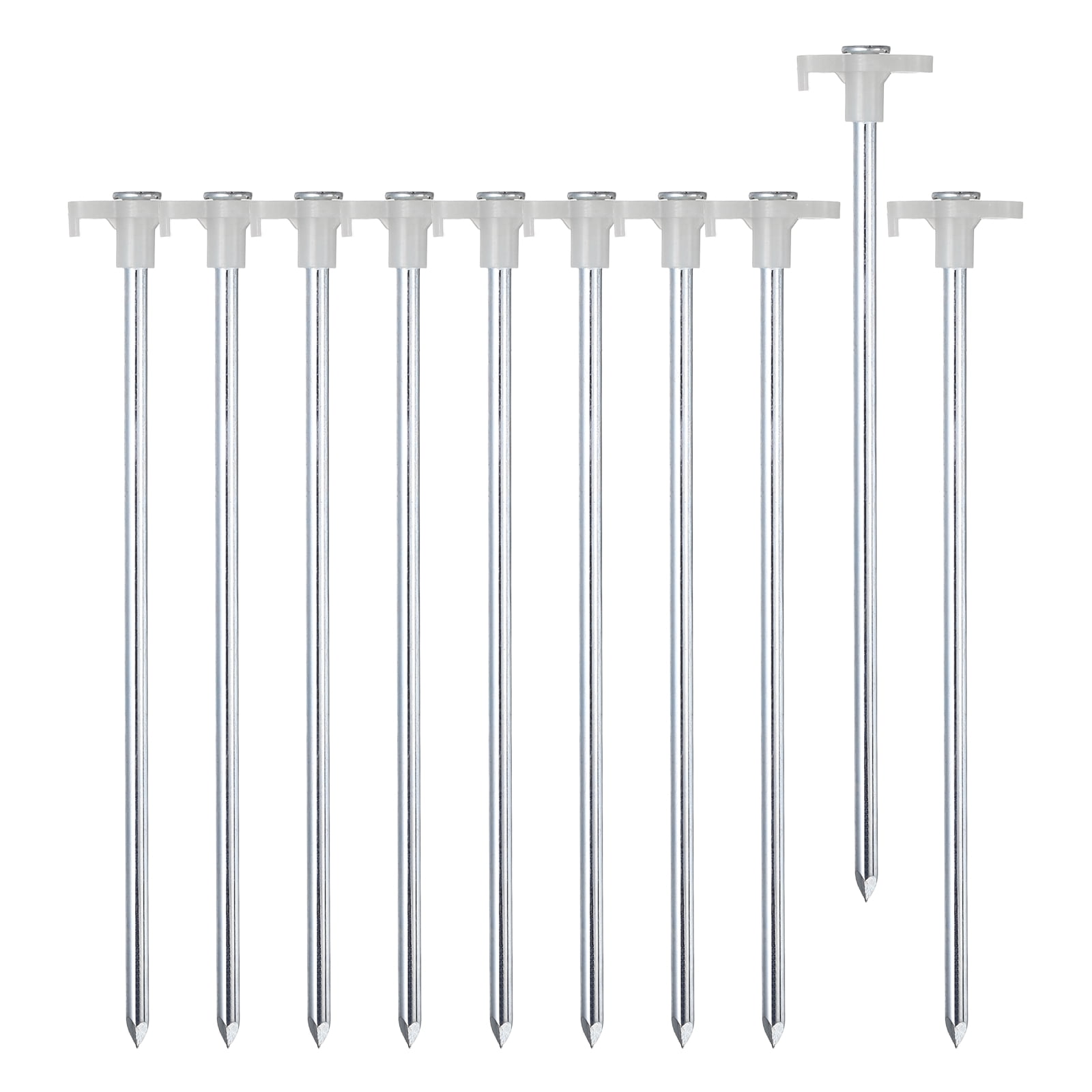 20 Pack Heavy Duty Tent Stakes, 10 Inch Non-Rust Metal Tent Pegs Camping Pegs Ground Stakes Tent Spike Canopy Anchors for Garden, Hiking Tarp Canopy Shelter Grassland, Luminous
