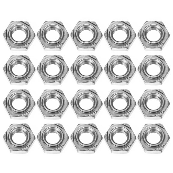 20 Pack Hex Weld Nuts, M6x1mm Carbon Steel Hex Nuts with 3 Projections Machine Screw for DIY Home Repair, Silver