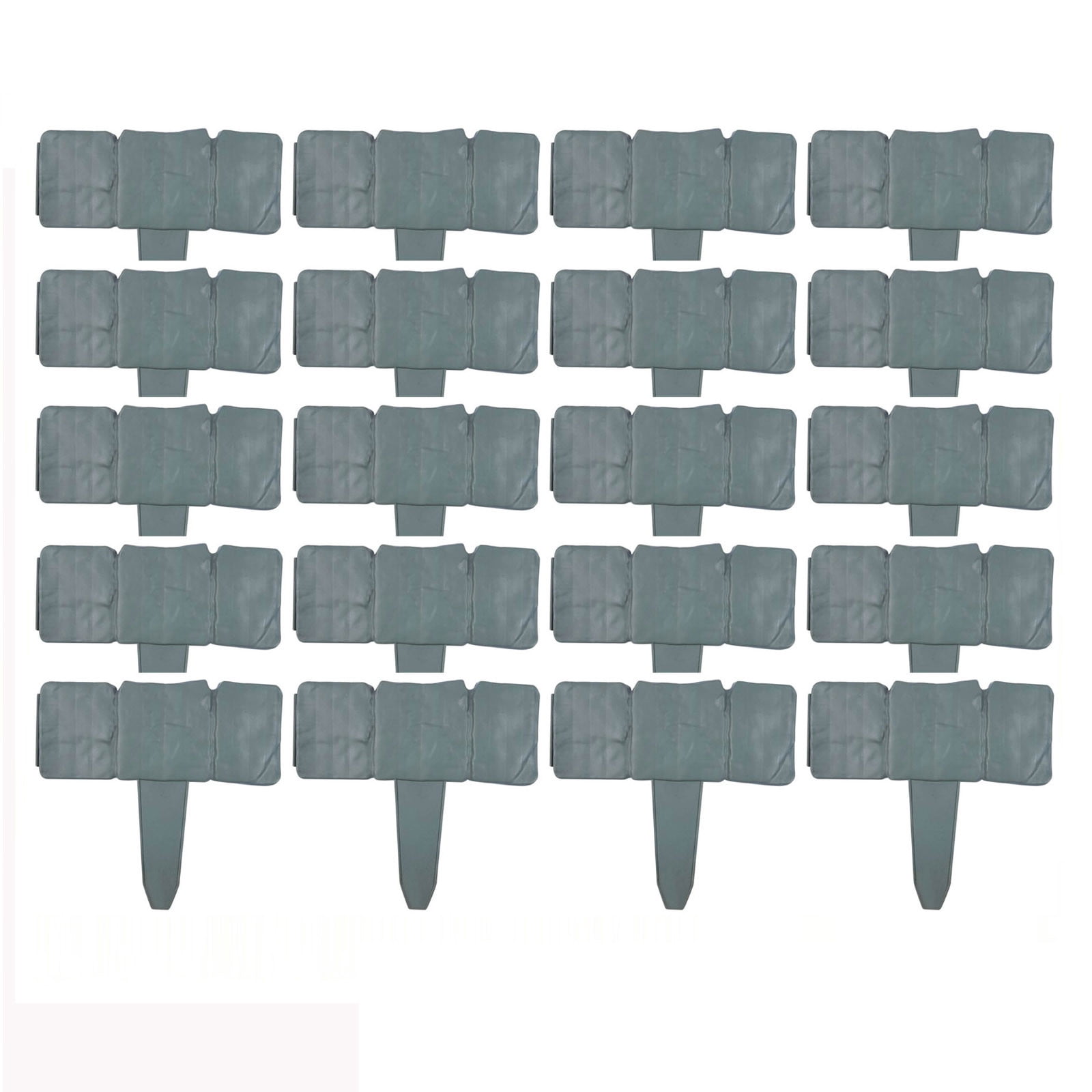 20 Pack Imitation Stone Garden Fence No Dig Landscape Edging Faux Stone Garden Border Plastic Pound in Edging for Landscaping Flower Beds Yard Decorative Artificial Rock Edgers Bricks