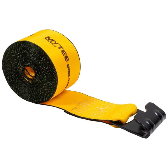 Mytee Products 20 Pack Kinedyne (423021) 4" x 30' Winch Strap with Flat Hook - Gold