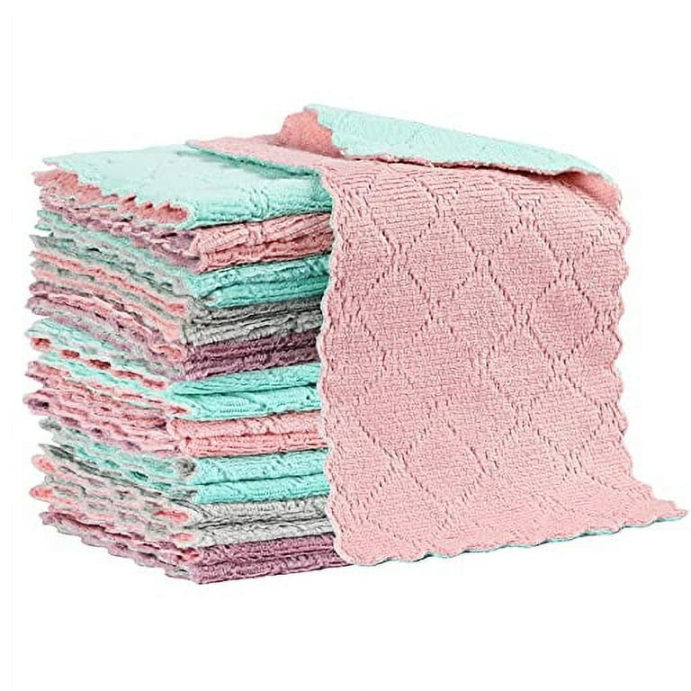 20 Pack Kitchen Cloth Dish Towels, Restaurant Cleaning Cloths, Premium  Dishcloths, Dish Rags , Super Absorbent Coral Fleece Cleaning Wipes, for  Table Chair Dish Glass?Multi-Colored? 