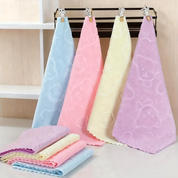20 Pack Kitchen Dishcloths - Non-Shedding Reusable Dish Towels, Super Absorbent Coral Fleece Cleaning Cloths, Nonstick & Washable, Fast Drying, 10 x 10 Inch (Multicolor)