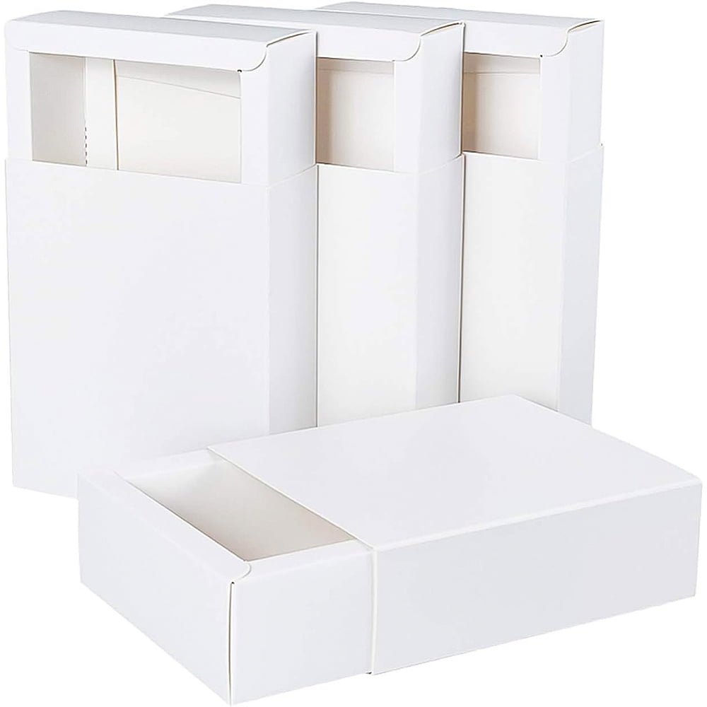 20 Pack Kraft Paper Drawer Box 5x4.5x1.7" Festival Gift Wrapping Boxes Soap Jewelry Candy Weeding Party Favors Gift Packaging Boxes White DIY
