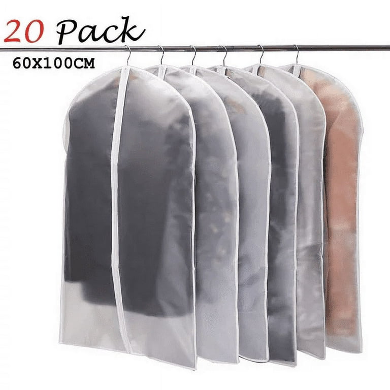 20 Pack Large Clear Garment Bags-Moth Proof Garment Bags,Garment  Cover,Hanging, Dress Garment Bags Storage for Travel(40X 24)