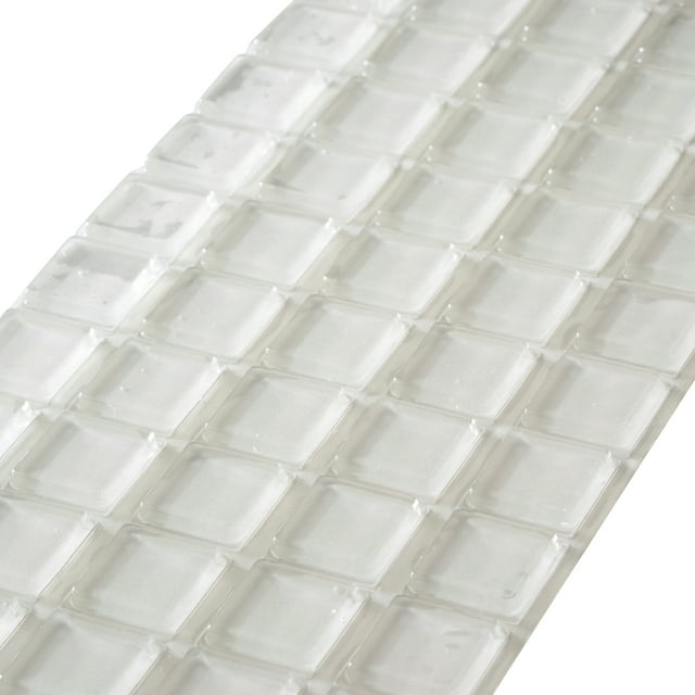 20 Pack Large Clear Square Self-Adhesive Rubber Bumpers 1" x 0.18"