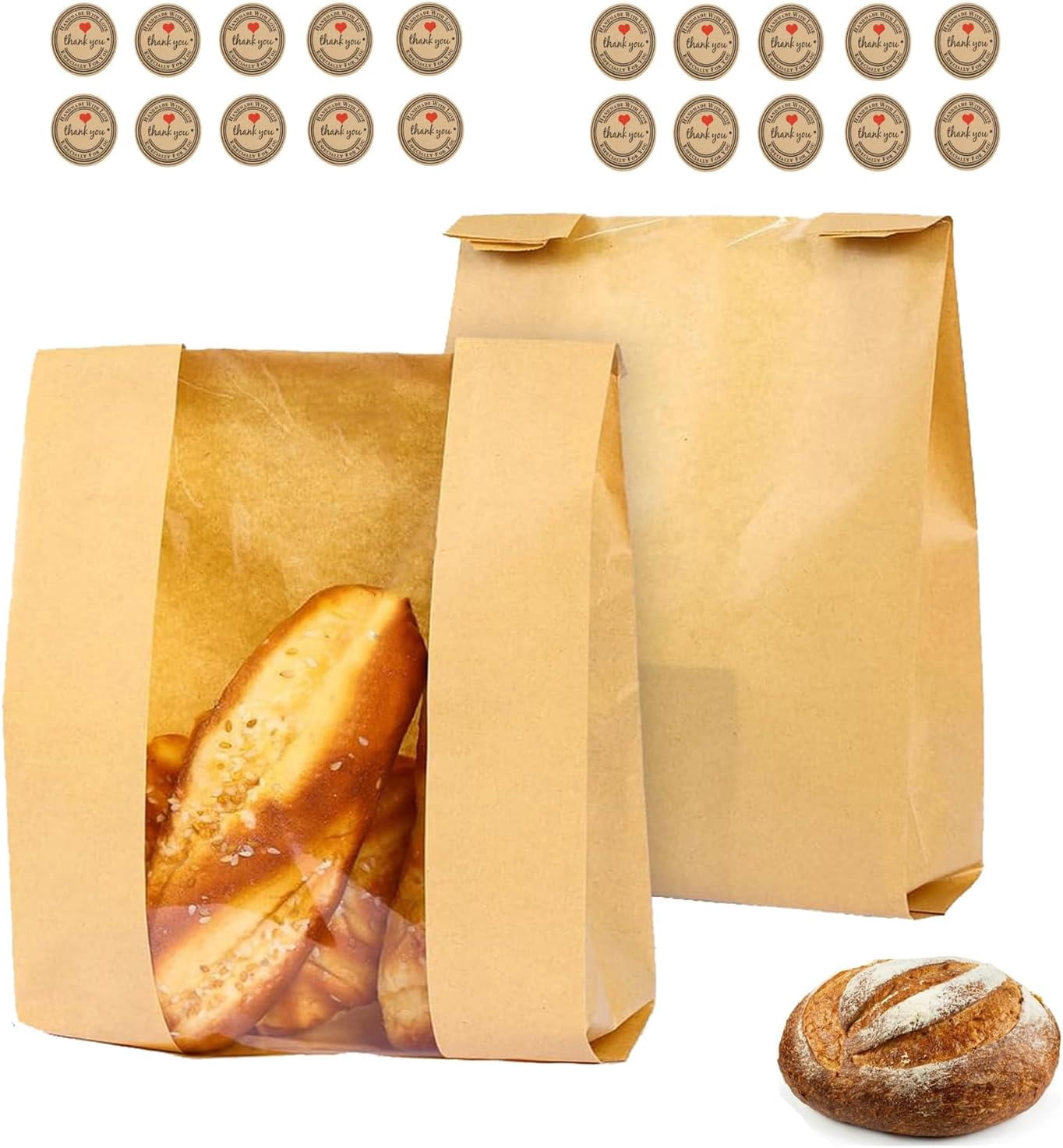 20 Pack Large Sourdough Bread Bags for Homemade Bread Gifting Bakery ...