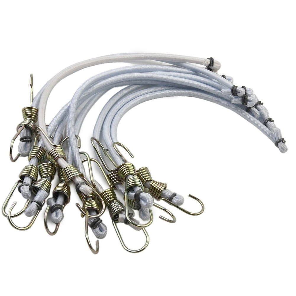 20 Pack Latex Cord Heavy Duty Elastic Bungee Cord Hook Luggage
