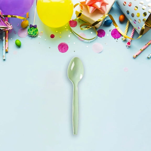 20-Pack Leaf Themed Party Spoons, Disposable Plastic Cutlery, Nature Style Stirring Utensils, Gathering Supplies, Botanical for Dining and Special Events