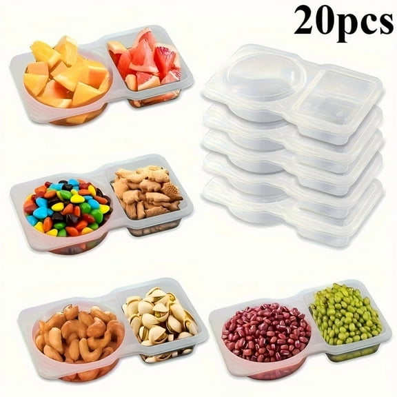 20-Pack Leak-Proof Snack Containers, Reusable Airtight Food Storage Boxes, Stackable Portable Meal Prep Containers, BPA-Free Lunch Box for Kitchen Organization, On-the-Go Snacking & Travel