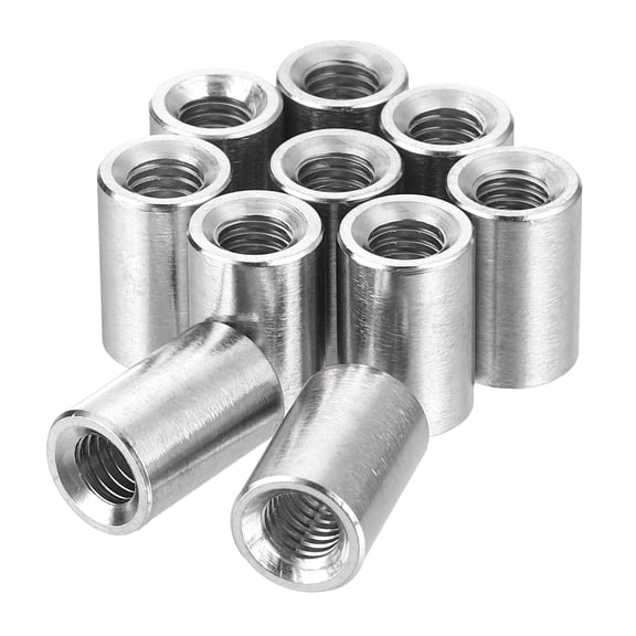 20 Pack M6x10x15mm Round Weld Nut for Lamp Bracket Glass Table, Silver
