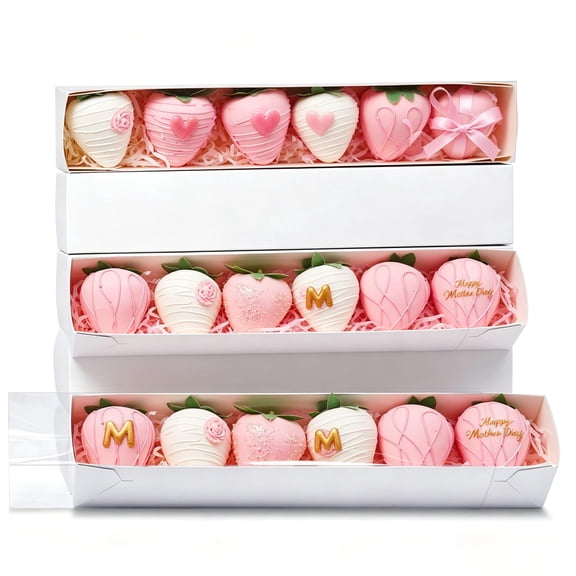 20 Pack Macaron Boxes with Window, 7.3 x 2 x 2 Inch Macaron Packaging Containers Holds 10 to 12 Pieces, Small Cookie, Candy and Truffle Boxes for Gift Giving