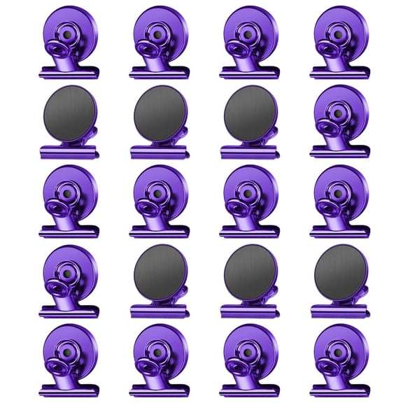 20 Pack Magnetic Clips Heavy Duty, Clips Magnets Scratch Free, Strong Fridge Magnets for Whiteboard Magnets Clips for Photo Displays, Office, School, Kitchen, 30mm Wide