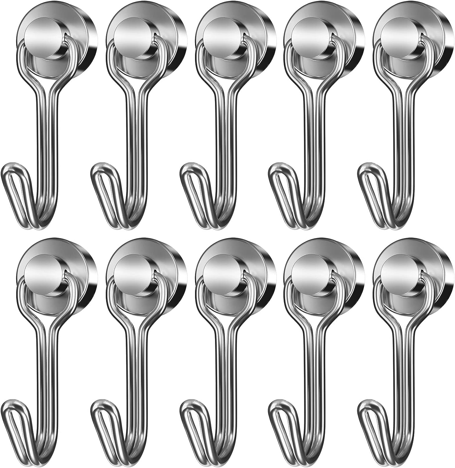 20 Pack Magnetic Hooks Heavy Duty 30LBS Magnet Hooks, Strong Swivel ...