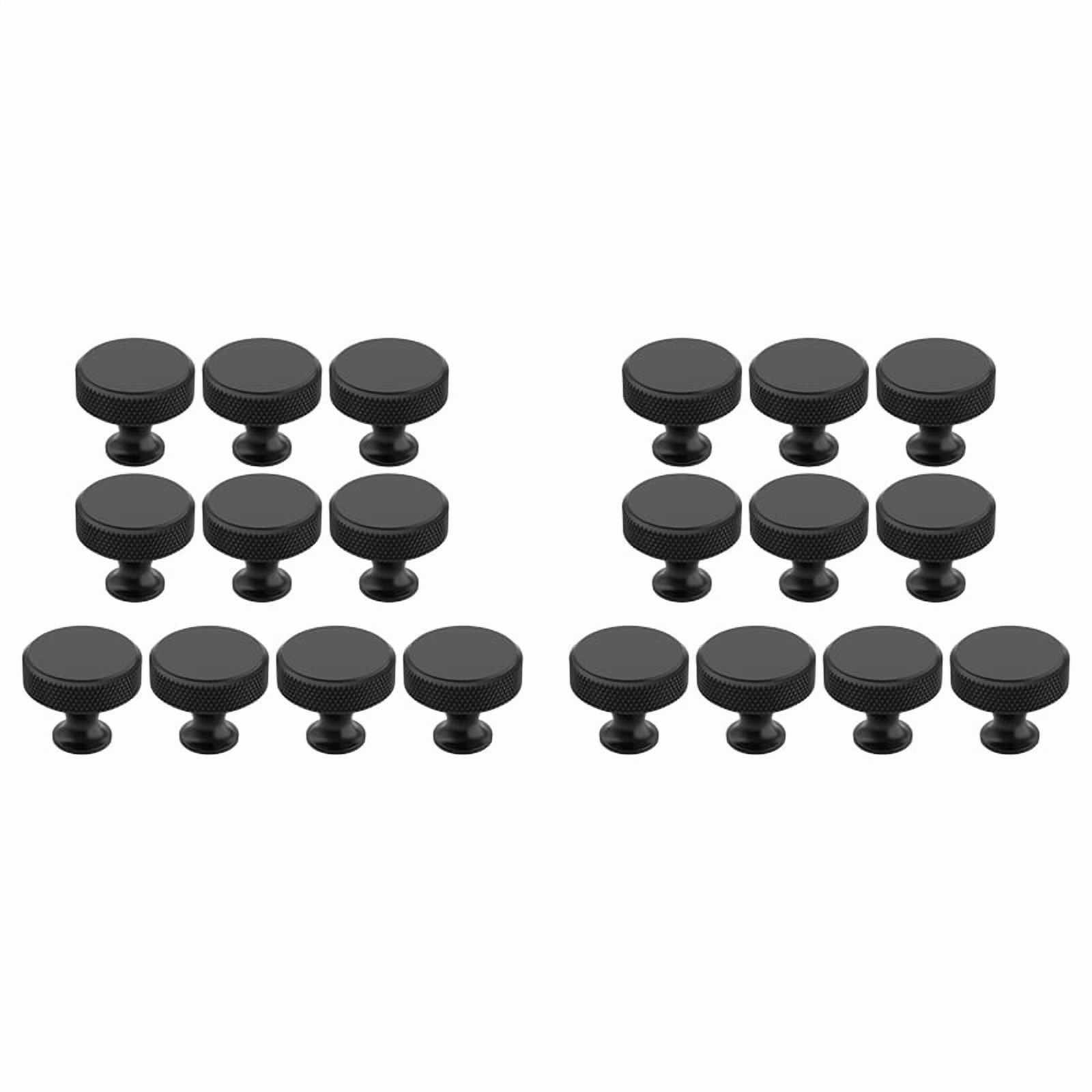 20 Pack Matte Black Knurled Cabinet Knobs Round Kitchen Cabinet Pulls for Drawer Dresser, Cupboard and Wardrobe