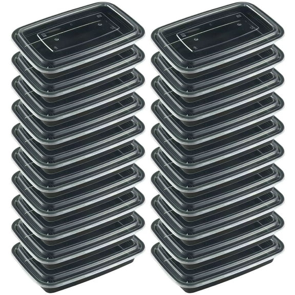 20 Pack Meal Prep Containers with Lids Microwave Freezer Dishwasher Safe