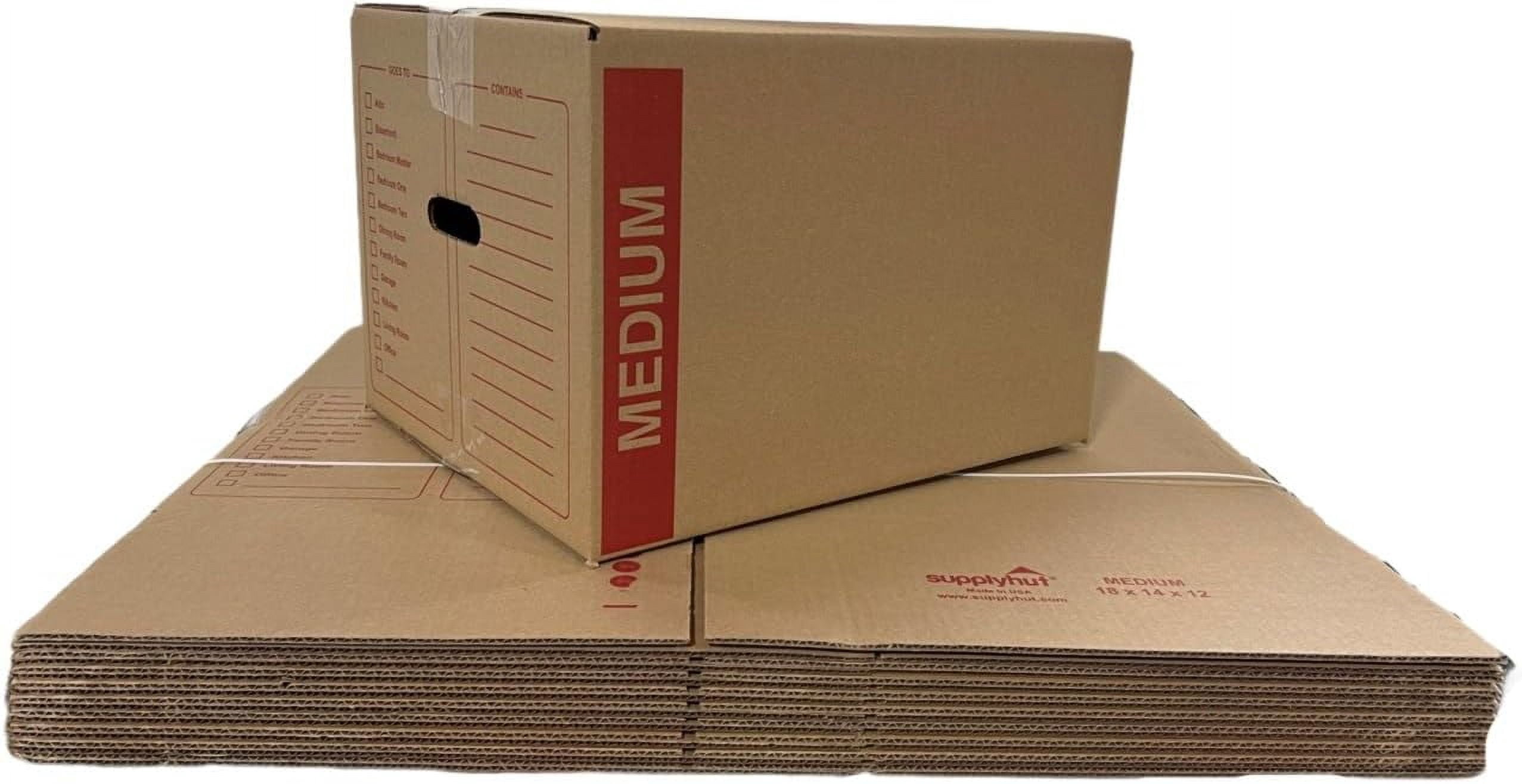 20 - Pack Medium Cardboard Moving Boxes 18x14x12 32 ECT With Handles