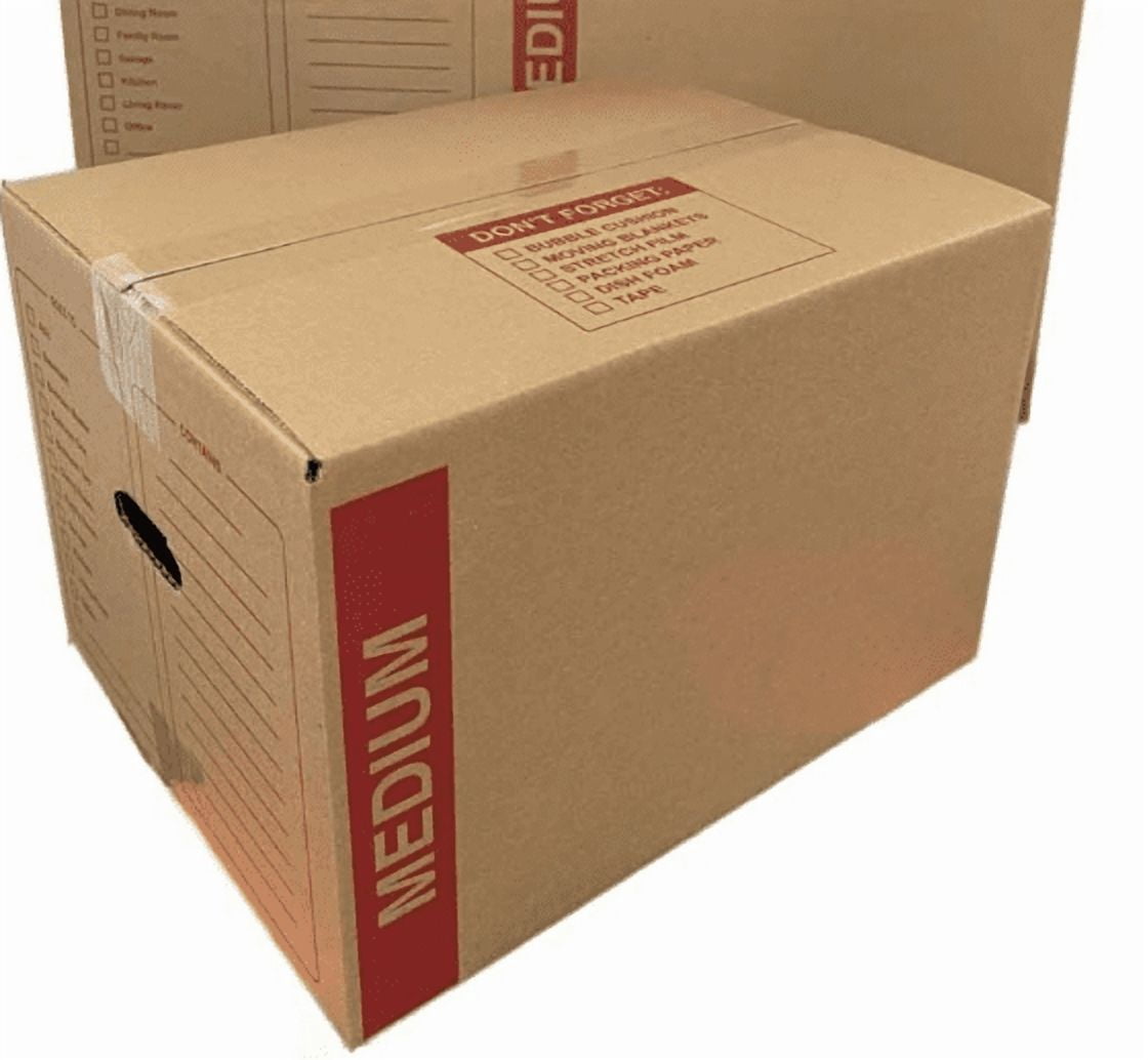 20 - Pack Medium Cardboard Moving Boxes 18x14x12 32 ECT With Handles