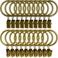 thumbnail image 1 of 20 Pack Metal Curtain Rings with Clips, Curtain Clip Rings Hooks for Hanging Drapery Drapes Bows, Curtain Rod Rings 1.5 inch Interior Diameter, Black, 1 of 7