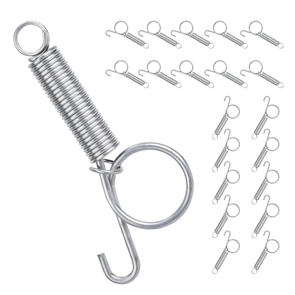 20 Pack Metal Finger Spring Latch Hook 2.95" Heavy Duty Pull-Ring Door Lock for Rabbit Guinea Pig Dog Crate Cage