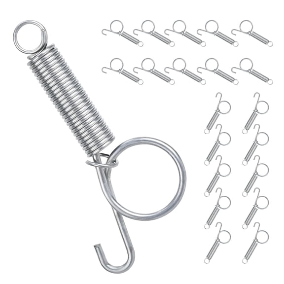 20 Pack Metal Finger Spring Latch Hook 2.95" Heavy Duty Pull-Ring Door Lock for Rabbit Guinea Pig Dog Crate Cage