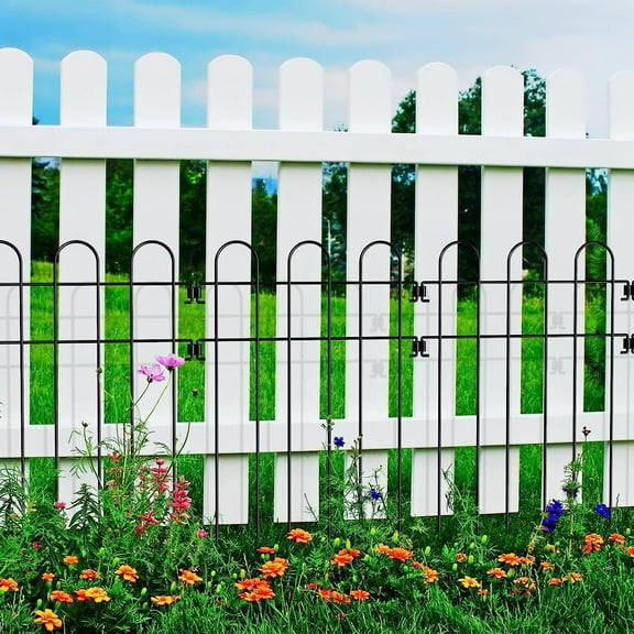 20 Pack Metal Garden Fence Panels Rustproof Animal Barrier Border for Yard Decor